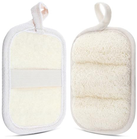 HJZHII 2 Stück Luffa Schwamm,Duschschwamm Körper,Loofah Peeling Schwamm Natürlicher Wäscher Biologisch Abbaubarem Dusch Luffaschwamm Massagepad Luffaschwämme Naturschwamm Luffa Pad Massageschwamm