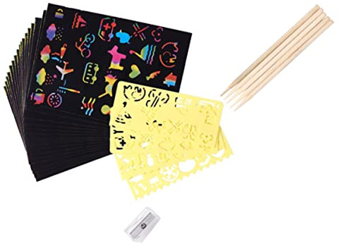 JOINPAYA 1 Satz Kratzsatz kratzbild rubbellose kratzkarte Kratzbild Schule Kratzbild Halloween handbemalte Rubbelkarten Kratzpapierkunst-Kit zum Abkratzen Papierstau