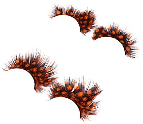 TOGEVAL Übertriebene Falsche Wimpern Natürlicher Federn 2 Paar Wiederverwendbare Halloween Tanzkostüm Wimpern