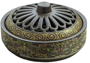 SQOYEI Emaille-Bemalung Keramik Kartoffel Aufbewahrungsbox, Frischhaltedosen Mit Deckel Zwiebeltopf Keramik Atmungsaktiv Frisch Halten für Esszimmer, Küche Zwiebel Aufbewahrung(Brown)