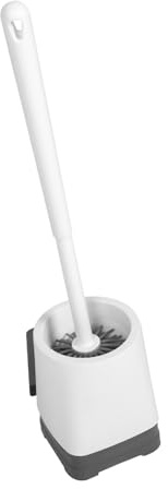 Yardenfun Brosse WC Murale Blanche avec Support Autocollant Nettoyage Pratique des Coins Perçage Kit Hygiène Salle de Bain pour Maison et Bureau