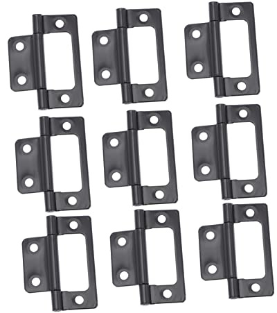 Homoyoyo 12pcs Thickened Black Matte Door Hinges Small Iron Cabinet Hinges Furniture Accessories for Cupboard and Kitchen Doors