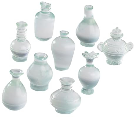 FRCOLOR 9 Botella Miniatura Casa De Muñecas Decoración Casa Muñecas Antigua De Porcelana Mini Botellas De Flores para Micro Paisaje Accesorios para De Y Escenas En Miniatura