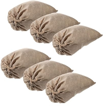 FONDOTIN 6 Sacchetti in Juta Coulisse 20x30cm Sacchetti Reutilizzabili per Verdure e Patate Sacco Ecologico per Conservazione Alimentare