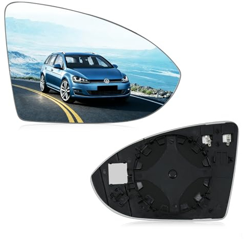 Convitex Spiegelglas Golf 7 Rechts Beheizbar Baujahr 2012-2021, Außenspiegel Glas Konvex Ersatzteile für 5G0857522, Ersatzspiegel Einfache Montage