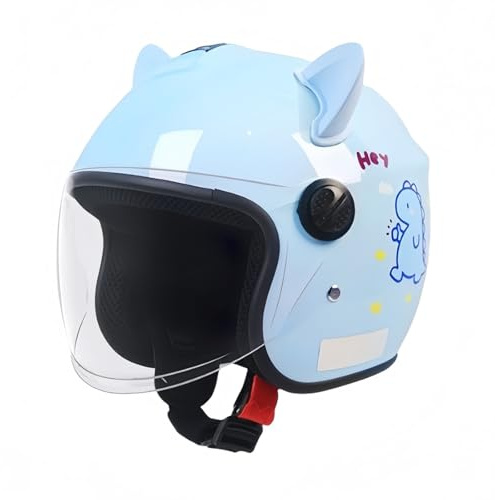 Casco Da Moto Jet Per Bambini, Casco Crash Style Per Ragazzi E Ragazze, Casco Per Scooter, Bici, Cruiser, Skateboard, Casco Multisport, Omologato ECE 1,(48-54CM)