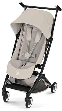 CYBEX Gold Passeggino LIBELLE con dimensioni adatte al bagaglio a mano, Da circa 6 mesi a circa 4 anni (max. 22 kg), Ultraleggero (solo 6 kg), Sistema di cinture a una mano, Dune Grey