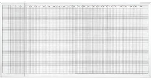 magnetoplan Aktivitäten- und Urlaubsplaner, 5-Tage-Woche | BxH 1500 x 750mm | Magnethaftender Jahresplaner für 60 Mitarbeiter bzw. Vorgänge | Magnettafel zur Terminplanung und Personalplanung