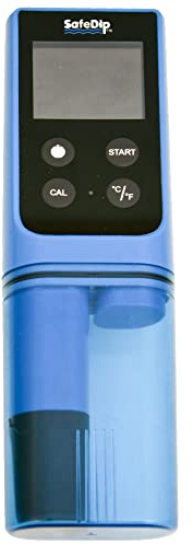 Solaxx MET01A SafeDip Digital Test Meter for pH, Chlorine, Salt and Temperature Blue
