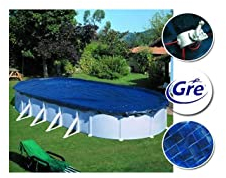 GRE CIPROV821 - Bâche d'hiver pour piscines ovales de 800x470cm, épaisseur 120 g/m². Couleur Noire