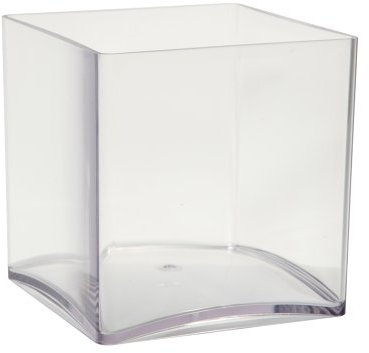 OASIS® clear acrylic cube vase (15cm) by Smithers Oasis