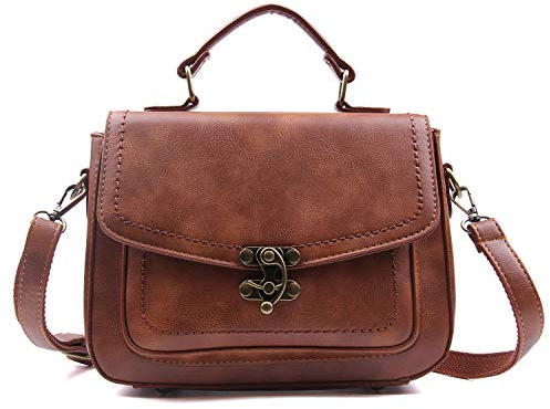 EVEOUT Casual Vegan Leder Umhängetasche für Frauen, Retro Damen Designer Kleine Mini-Einkaufstasche Handtasche Klassiker Top Griff Taschen Stilvolle Messenger Satchel Handtasche Tasche für Mädchen