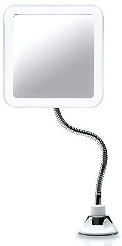 Fancii Flexible Magnifying Mirror 10X with LED Light and Gooseneck, Lighted Travel Makeup Mirror, Lock Suction, Natural Daylight LED, Cordless and Portable (Mira Plus)