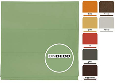 ondeco Raffrollo für Fenster und Türen, Faltrollo innen Sichtschutz Blickdicht für Wand- und Deckenmontage Grün 100x175 cm