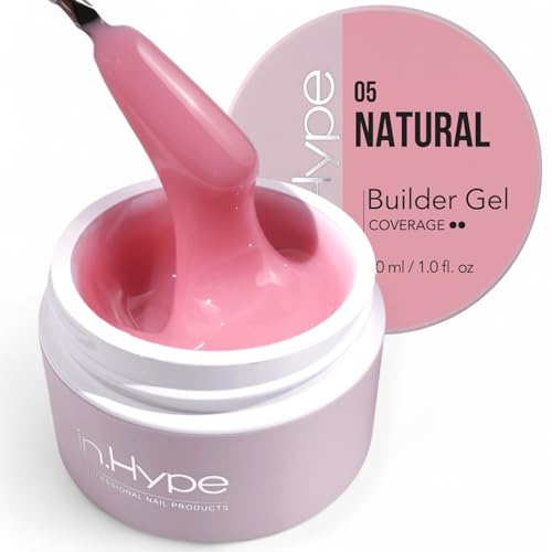 IN.HYPE UV/LED Professional Hard/Builder Gel for Nail Extension/Strengthening/Overlays File Off (Natural #5)