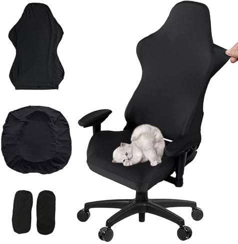 Gaming Stuhl bezug - gamingsthuhl 4Stück bürostuhl mit Armlehnen/stuhlrücken bezug/sitzbezug bürostuhl, für Computer stühle/dx Racing/pc sitzbezug Stuhl-kein Stuhl, Schwarz by OxiMet