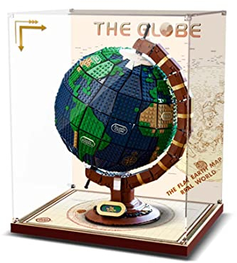 TopBrixx Vitrine für Lego Ideas Globus 21332, 3MM Acryl Schaukasten für Lego 21332(Nicht Enthalten Lego Modell)