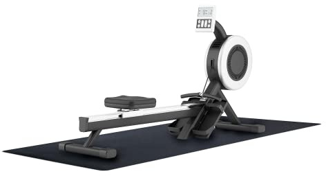 MotionTex Träningsutrustningsmatta för under roddmaskin, golvskydd för hemmagym, lämplig för roddare, löpband eller elliptisk maskin, 76 cm x 8 tum, svart (8M-110-30C-9)