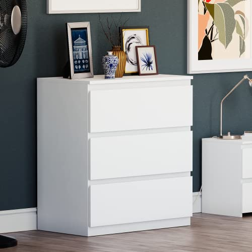 Vida Designs Denver Commode à tiroirs (Blanc, 3 tiroirs)