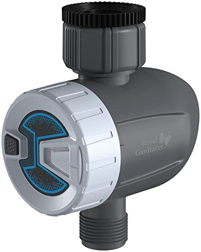 Royal Gardineer Wassercomputer: Smarter programmierbarer Bewässerungscomputer mit Bluetooth 5 & App (Bewaesserungscomputer, Bewässerungscomputer App gesteuert, Gartenschlauch)