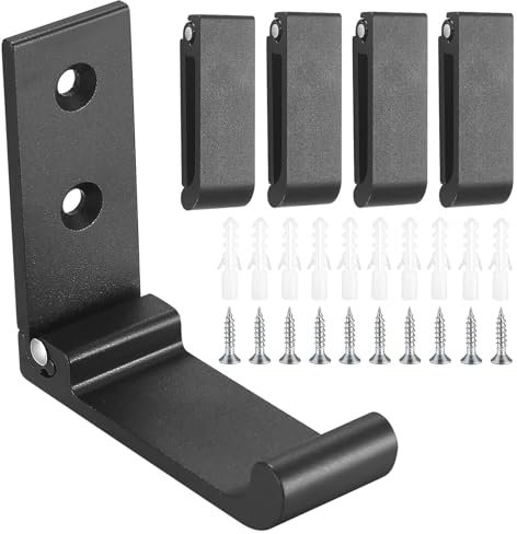 lyxdhyg 5 Stück Faltbarer Wandhaken, Falthaken, Aluminiumlegierungs Klappbar Hochleistungs Haken, 90° Faltbare Wandhandtuchhaken für Küche Badezimmer Garderoben Wand (Schwarz)