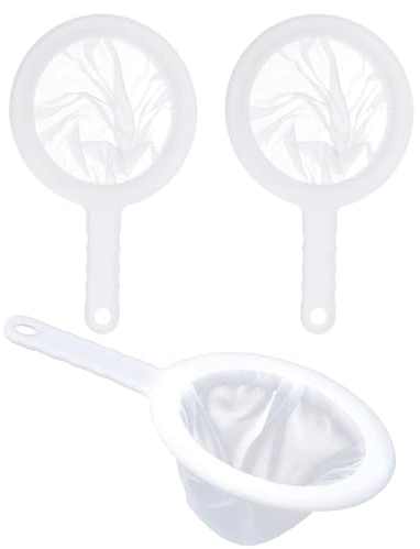 Rhys 3 Stück Sieb Fein, Feines Sieb Mit Griff 100/200/400 Mesh Haarsieb Küche Netzsieb Ultrafeines Trichterfilte Haushaltssieb Handsieb für Filtern von Honig, Suppe, Maisstärke, Kaffee
