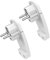 Enchufe Plano 2 Piezas de Tapones Planos Blancos - Clavijas Schuko para Cables con Sección de Cable de 1,5 mm², Enchufe Europeo IP20 250 V (16A)