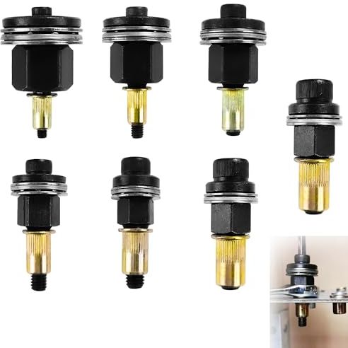 7 Pezzi Inserto Filettato Rivettatrice Manuale di Teste Set, M3, M4, M5, M6, M8, M10, M12 Rivettatrice per Inserti Filettati Accessori, Rivetti Filettati Nero, Set di Testine per Rivetti Manuali
