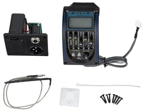 Accordatore Pickup per Chitarra Acustica EQ a 5 Bande, Pickup Equalizzatore EQ per Chitarra Acustica Precablato per Accordatura Precisa per