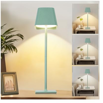 Elitlife 6000mAh Dimmbare Tischlampe mit Akku - Kabellos Grün - LED Nachttischleuchte - Wiederaufladbar Warmweiß (2700k-6500k) - IP54 Touch, Für Drinnen und Outdoor