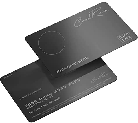 2Pcs Metall Visitenkarten, Edelstahl Metallkarte Chipsteckplatz Blanko DIY Karte 86 * 54 * 0.8mm Rohlinge Namenskarte Lasergravierte Visitenkarte mit SpurMagnetstreifen Matt Schwarz
