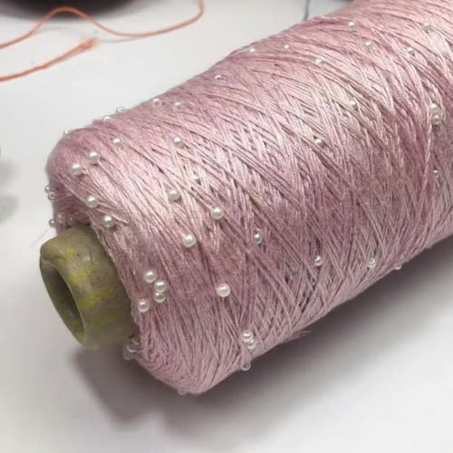 350 g weiches Häkelgarn mit Perlen, handgestrickt, zum Stricken von Pullovern, Mützen und Schals