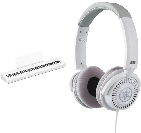 Yamaha P-225 Digital Piano, white - Lightweight, Portable digital piano bundled with HPH-150 Headphones