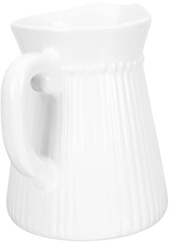 VOSAREA Ceramic Vase Decorative Flower Vase Nordic Embossed Pitcher Shape Porcelain Plants Container for Dining Table and Office Home Decoration