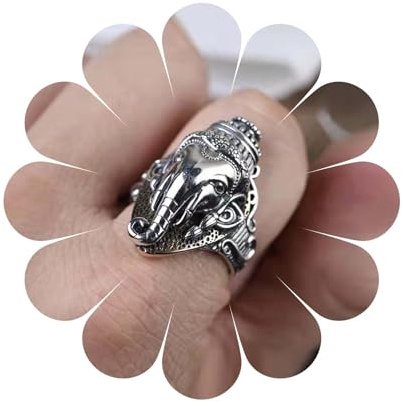 Aneneiceera Vintage Elefante Anelli Argento Elefante Nocche Anelli Ottone Elefante Dito Anelli Punk Regolabile Elefante Forma Anello Mano Gioielli Per Le Donne