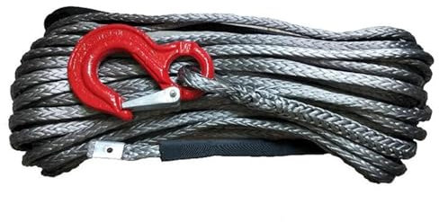 ZAHHAIYI Cuerda de Remolque de 16 mm x 30 Metros Cuerda de cabrestante sintética con Gancho para ATV/UTV Accesorios eléctricos Todoterreno 4x4 Grilletes