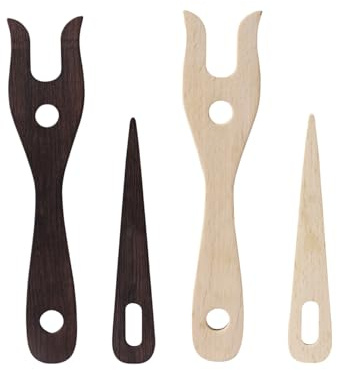 RNSKFG 2 Sets Of Wooden Fork-Type Knitting Tools, Yarn Knitting Flower Forks, Children'S Knitting Forks, Diy Knitting Tools (Primary Color, Walnut Color).