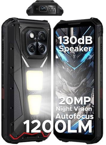 DOOGEE V Max Play 5G Rugged Smartphone With Projector, 36GB RAM + 512GB ROM, 20500mAh Battery, 6.78'' FHD+ 120Hz Android Rugged Phone, 130dB Speaker, 32MP + 200MP, 1200LM Dual Camping lights, Black