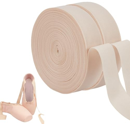 OLYCRAFT 20m Ballet élastique Pointe Chaussure 22mm Satin Stretch Ruban Rouleau Minimaliste Ballet élastique Bracelet Pointe Chaussure Rouleaux Femmes Accessoires de Chaussures de Ballet