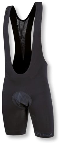 BIOTEX Salopette Soffio Corta Unisex per Ciclismo e Mountain Bike, Traspirante e Senza Cuciture con Fondello Integrato, Nero