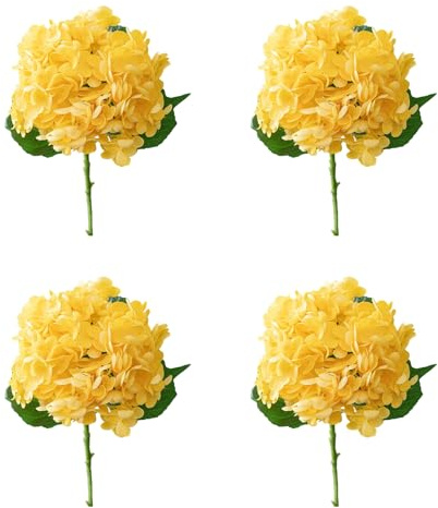 PEPWE Confezione da 4 ortensie artificiali realistiche da 50 cm, in lattice, per casa, matrimonio, ufficio, feste, non richiede manutenzione, fiori finti per feste