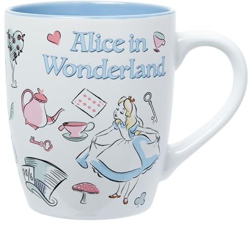 Silver Buffalo Alice in Wonderland Icons 25oz Jumbo Curved Ceramic Mug