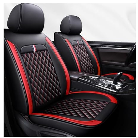 ZHISHIGUO Full Set Auto Sitzbezüge für Ford Ranger 2020-2025, Wasserdichter Leder-Autositzbezug, Seasons Protectors VerschleißFest, 5-Sitzer Autositzbezug(Red)
