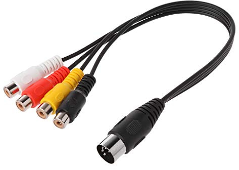 Jazuaiao 30CM 5 Pin Male Din Plug to 4 Phono Female Plugs Cable Wire Cord Conne Controller