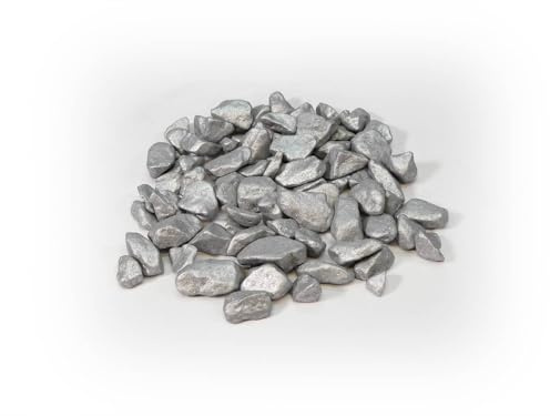 Stindu Farbige Dekosteine Silber – Granulat 9-13 mm, 2 kg – Bodendecker für Töpfe, Vasen & Garten