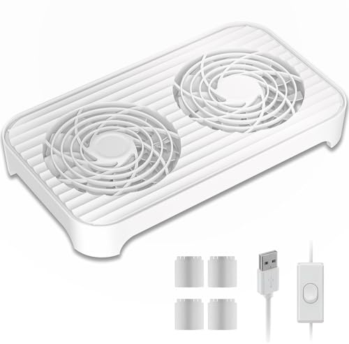 GSCOLER X4 Quiet USB Cooling Fan, High-Speed Dual 140mm USB PC Fan with One-Touch Switch, Stackable Design for Routers, Laptops, Receivers, Amplifiers, DVRs, PlayStation, Xbox, Media Units & More