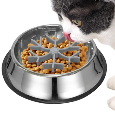 Slow Feeding Dog Bowl Anti-choking Bowl Feeder | Silicone Stainless Slow Down Eating Dishes for Water Feeding Eating Small Large Medium Breed Dogs Puppy Pet Cat