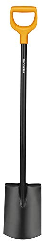 Fiskars Gärtnerspaten für weiche, steinarme Böden, Rund, Länge: 117 cm, Stahl-Blatt und -Stiel, Kunststoff-Griff, Schwarz/Orange, Solid, 1003456