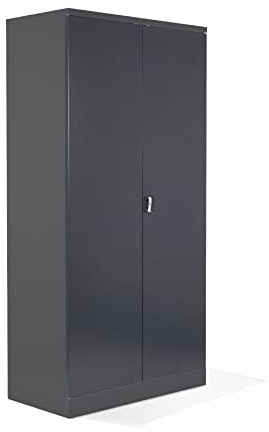 Schrank & Stuhl XL Werkzeugschrank – Werkstattschrank mit 4 höhenverstellbaren Fachböden, Stahlschrank für Werkzeuge, 195 x 92 x 50 cm (H x B x T), Anthrazit