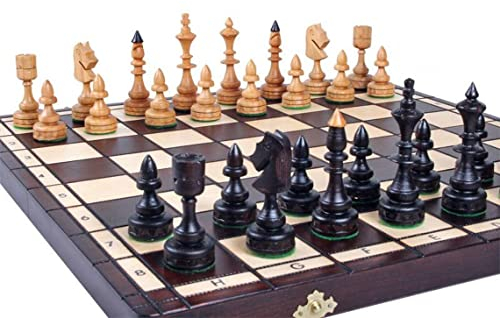 Master of Chess Schöne Indian Deluxe 48cm / 18in Luxus Sweet Cherry Holz Schachspiel, Handcrafted Classic Game
